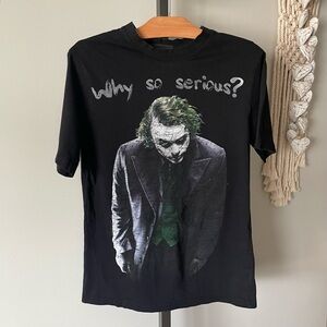 Y2K Vintage 2Kuhl Joker Heath Ledger Dark Night Black Tshirt Batman Size Small
